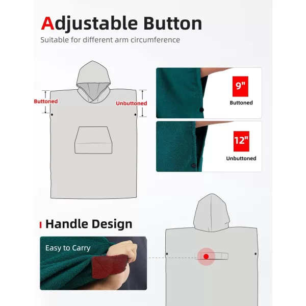 Abahub Surf Poncho Changing Robe with Hood Thick Quick Dry Microfiber Wetsuit Changing Towel for Surfing Beach Swim Outdoor Sports Men Women Absorbent Wearable Towel Cover UpSea BlueSea Blue