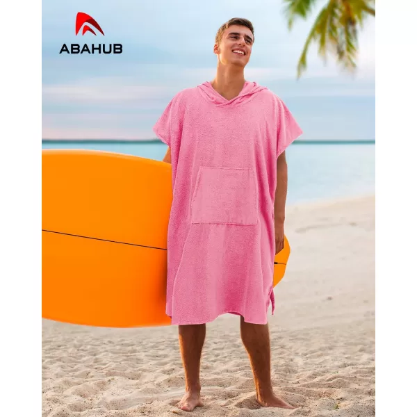Abahub Surf Poncho Changing Robe with Hood Thick Quick Dry Microfiber Wetsuit Changing Towel for Surfing Beach Swim Outdoor Sports Men Women Absorbent Wearable Towel Cover UpSea BluePink