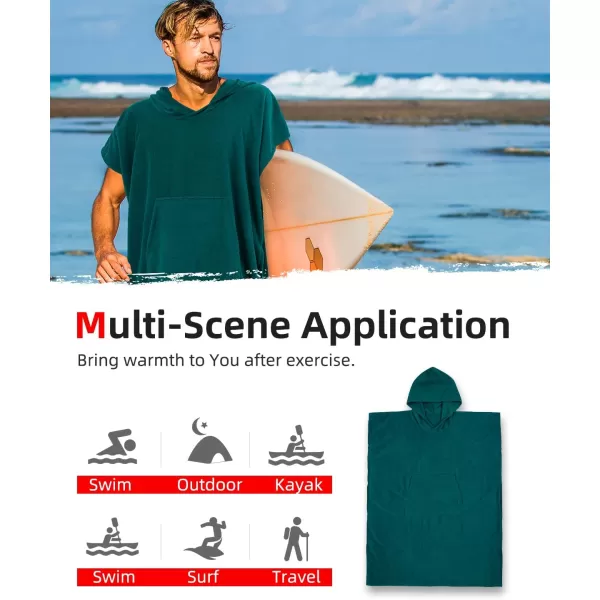 Abahub Surf Poncho Changing Robe with Hood Thick Quick Dry Microfiber Wetsuit Changing Towel for Surfing Beach Swim Outdoor Sports Men Women Absorbent Wearable Towel Cover UpSea BlueSea Blue