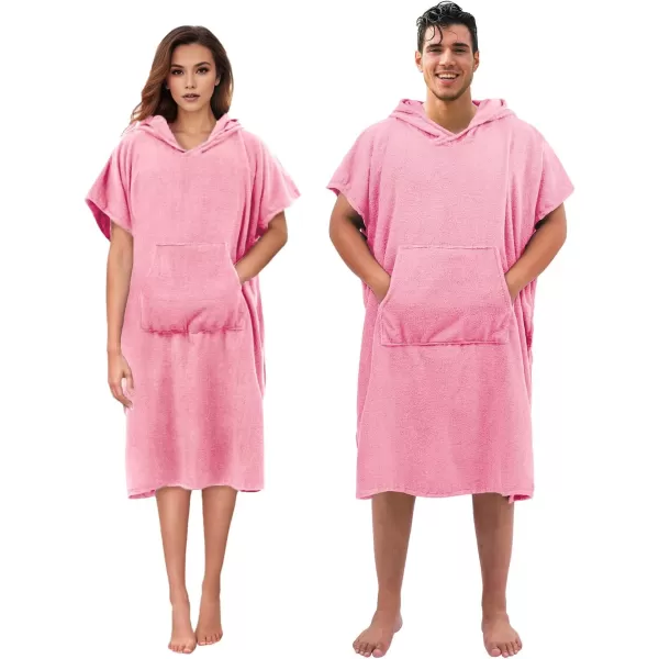 Abahub Surf Poncho Changing Robe with Hood Thick Quick Dry Microfiber Wetsuit Changing Towel for Surfing Beach Swim Outdoor Sports Men Women Absorbent Wearable Towel Cover UpSea BluePink