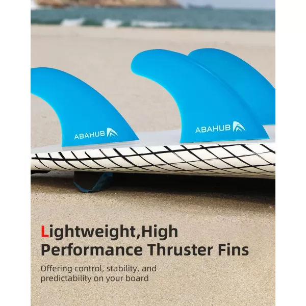 Abahub Surfboard Thruster Fins Set Compatible with FCS Style Fin Box Fiberglass Reinforced G5 Surf Fin 3 Fins for Surf Boards Surfing Longboard Shortboard with Screws and Key BlackBlueWhiteblue with screws and key