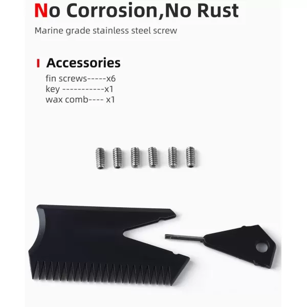 Abahub Surfboard Thruster Fins Set Compatible with FCS Style Fin Box Fiberglass Reinforced G5 Surf Fin 3 Fins for Surf Boards Surfing Longboard Shortboard with Screws and Key BlackBlueWhiteblue with screws and key
