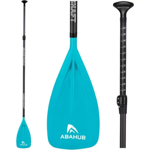 Abahub 1 x 3 Section Carbon Fiber SUP Paddle Adjustable 6786 Stand Up Paddle Lightweight Carbon Shaft BlackBlueYellowGreenOrangeRed Plastic Blade  Paddle BagTealSUP Paddle