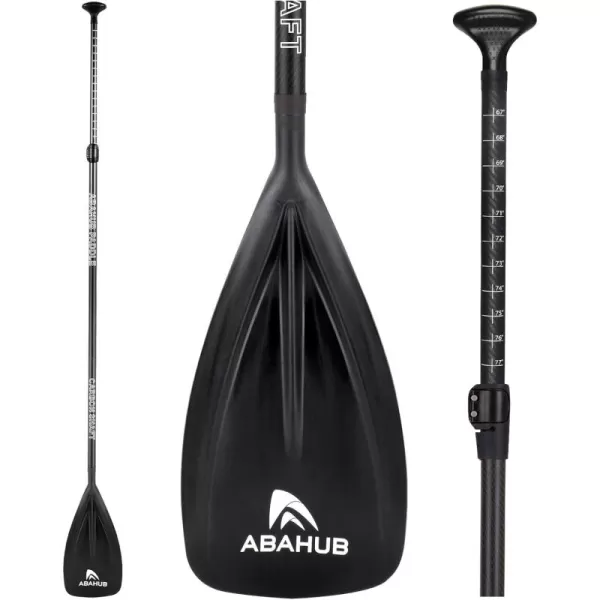 Abahub 1 x 3 Section Carbon Fiber SUP Paddle Adjustable 6786 Stand Up Paddle Lightweight Carbon Shaft BlackBlueYellowGreenOrangeRed Plastic Blade  Paddle BagBlackSUP Paddle