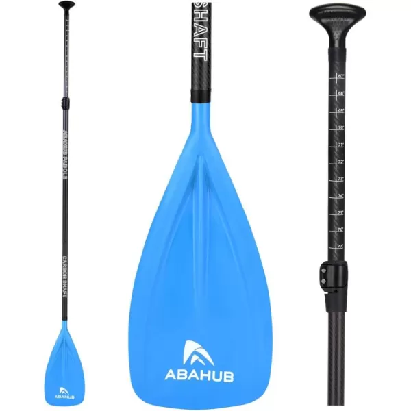 Abahub 1 x 3 Section Carbon Fiber SUP Paddle Adjustable 6786 Stand Up Paddle Lightweight Carbon Shaft BlackBlueYellowGreenOrangeRed Plastic Blade  Paddle BagBlueSUP Paddle