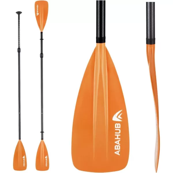 Abahub 1 x 4 Section Carbon SUP PaddleKayak Oar Adjustable Stand up Paddleboard Paddles Lightweight Carbon Shaft BlackBlueGreenGrayOrangeRed Plastic Bladeorange4 piece sup paddle