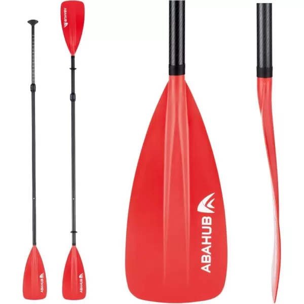 Abahub 1 x 4 Section Carbon SUP PaddleKayak Oar Adjustable Stand up Paddleboard Paddles Lightweight Carbon Shaft BlackBlueGreenGrayOrangeRed Plastic Bladered4 piece sup paddle