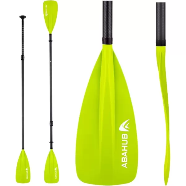 Abahub 1 x 4 Section Carbon SUP PaddleKayak Oar Adjustable Stand up Paddleboard Paddles Lightweight Carbon Shaft BlackBlueGreenGrayOrangeRed Plastic Bladegreen4 piece sup paddle