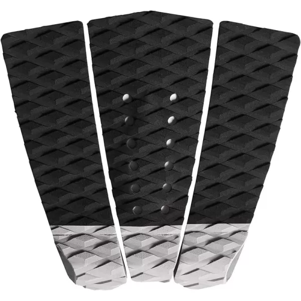 Abahub 3 Piece EVA Surfboard Deck Traction Pads with Kicker for Stomp Skimboards Surf Boards Funboard Fish Board BlackBlueGreenGrayOrangePinkWhiteWine RedGray