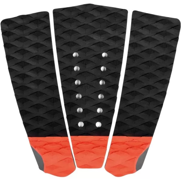 Abahub 3 Piece EVA Surfboard Deck Traction Pads with Kicker for Stomp Skimboards Surf Boards Funboard Fish Board BlackBlueGreenGrayOrangePinkWhiteWine RedOrange
