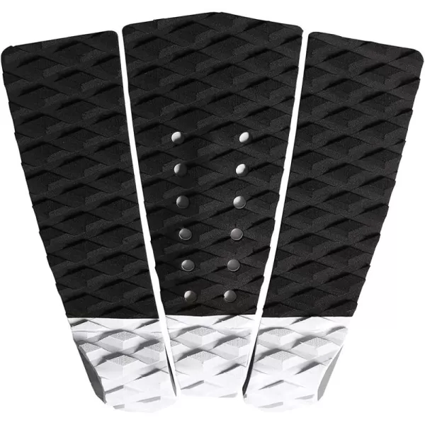 Abahub 3 Piece EVA Surfboard Deck Traction Pads with Kicker for Stomp Skimboards Surf Boards Funboard Fish Board BlackBlueGreenGrayOrangePinkWhiteWine RedWhite