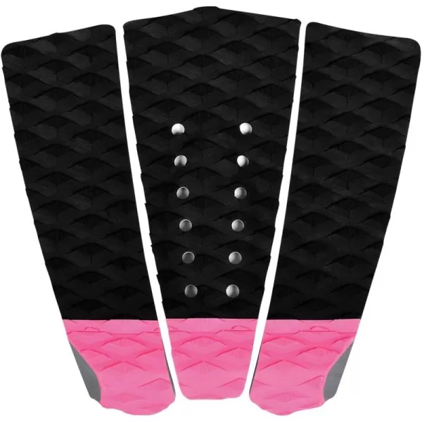 Abahub 3 Piece EVA Surfboard Deck Traction Pads with Kicker for Stomp Skimboards Surf Boards Funboard Fish Board BlackBlueGreenGrayOrangePinkWhiteWine RedPink