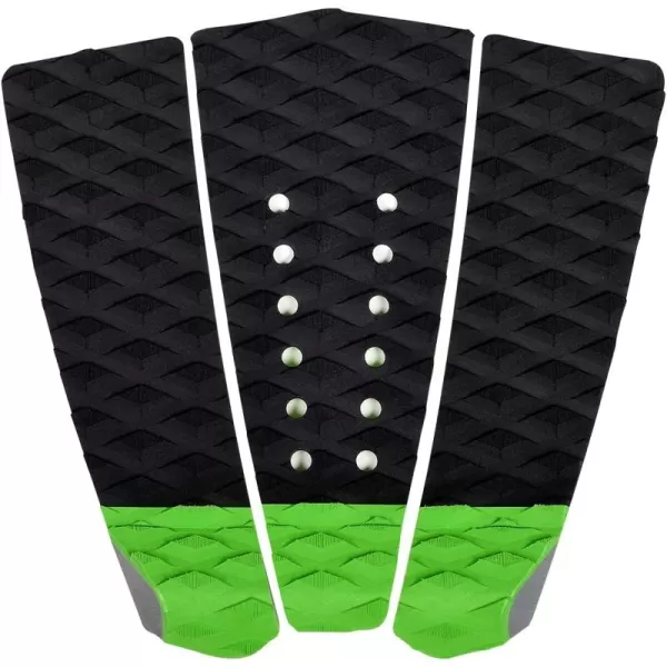 Abahub 3 Piece EVA Surfboard Deck Traction Pads with Kicker for Stomp Skimboards Surf Boards Funboard Fish Board BlackBlueGreenGrayOrangePinkWhiteWine RedGreen