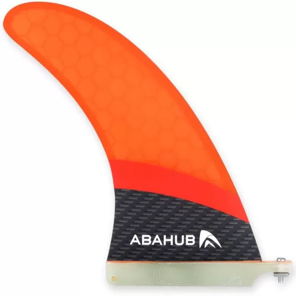 Abahub 9 SUP Single Center Fin No Tool Fin Screw Fiberglass Reinforeced 9 inch SUP Replacement Fins for Surfboard Standup Paddle Board Longboard BlackBlueWhiteFiberglass Orange