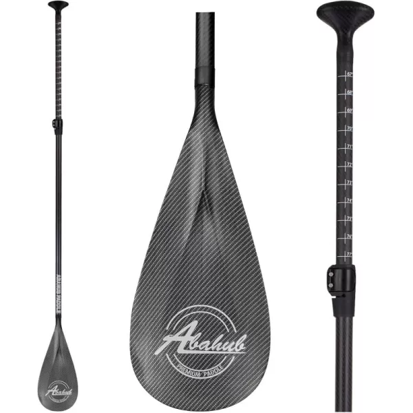 Abahub Carbon SUP Paddles 1 x 3 Section Adjustable 67quot  86quot Carbon Fiber Shaft Lightweight Standup Paddle Oars for Paddleboards with a Carrying BagCarbon Fiber Shaft  Carbon Fiber Print Plastic Blade