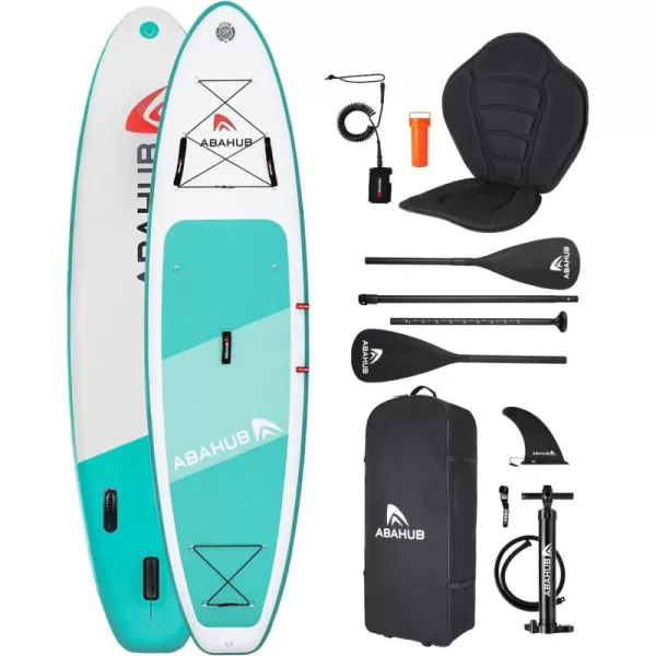 Abahub Inflatable SUP Wide 106quot x 31quot34quot x 106quot iSUP Blue Standup Paddleboard with Adjustable SUP Kayak Paddle for Yoga Paddle Board Kayaking Surf Canoe Fishing31 Green