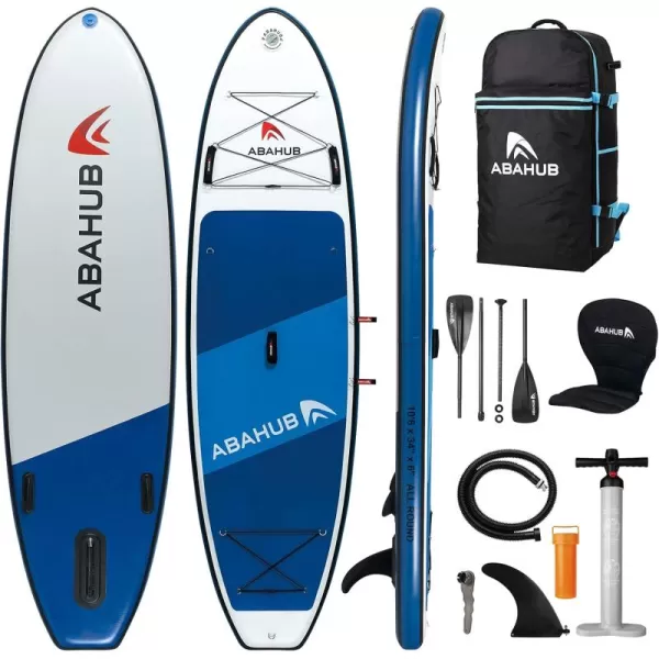 Abahub Inflatable SUP Wide 106quot x 31quot34quot x 106quot iSUP Blue Standup Paddleboard with Adjustable SUP Kayak Paddle for Yoga Paddle Board Kayaking Surf Canoe Fishing34 Blue