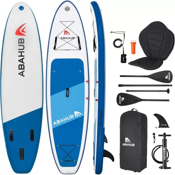 Abahub Inflatable SUP Wide 106quot x 31quot34quot x 106quot iSUP Blue Standup Paddleboard with Adjustable SUP Kayak Paddle for Yoga Paddle Board Kayaking Surf Canoe Fishing31 Blue