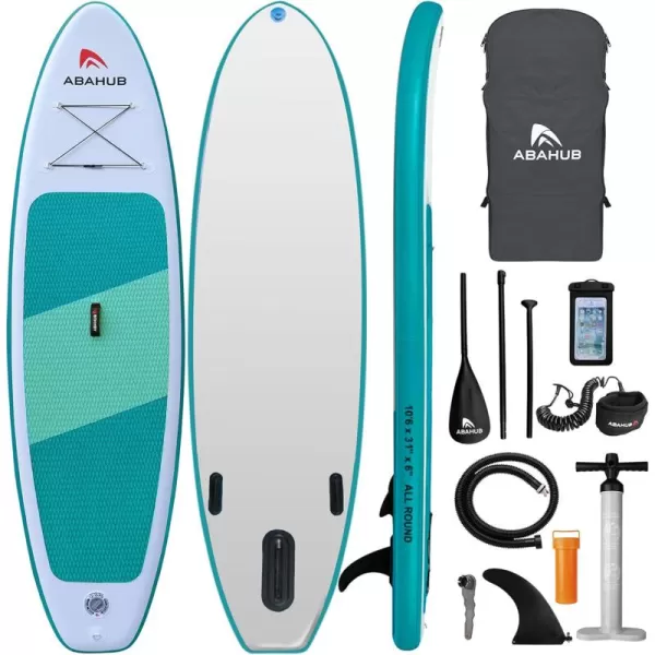 Abahub Inflatable SUP Wide 106quot x 31quot34quot x 106quot iSUP Blue Standup Paddleboard with Adjustable SUP Kayak Paddle for Yoga Paddle Board Kayaking Surf Canoe Fishing31 Green lite