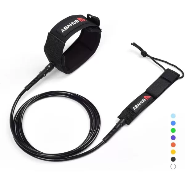 Abahub Premium Surfboard Leash 678910 ft Straight Surf Board Leashes 67mm Legrope Strap for Shortboard LongboardBlack
