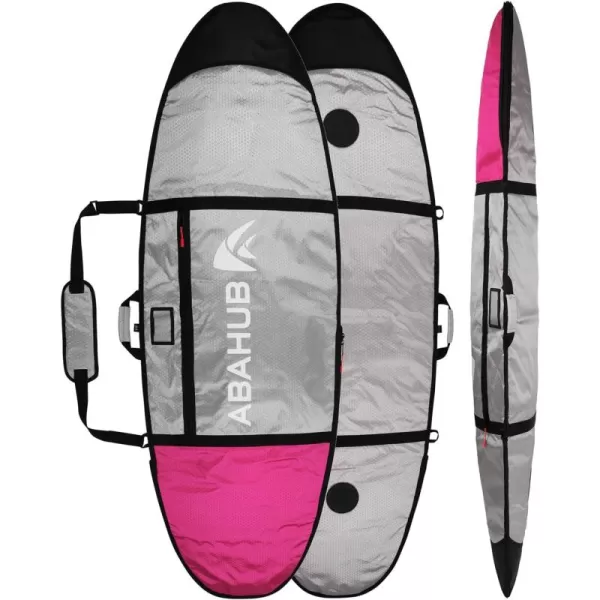 Abahub Premium Surfboard Travel Bag Foam Padded Surf Board Cover Shortboard Carrying Bags for Surfing Outdoor Airplane Car Truck60 66 70 76 80 86 90 96 100Deep Pink