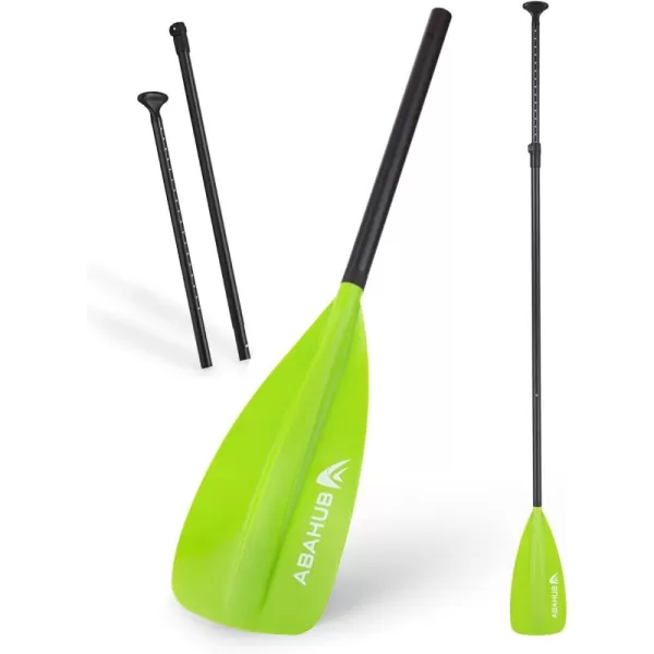 Abahub SUP Paddle  3 Piece Adjustable Paddles  Lightweight Standup Paddle Oars for Paddleboard Adjustable Aluminum Alloy Shaft 68quot  84quot BlackBlueGreenOrangeRedYellow Plastic Nylon Bladegreen