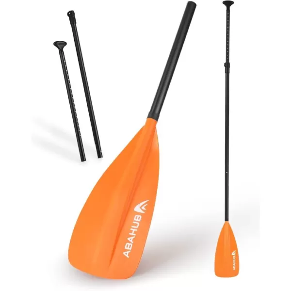 Abahub SUP Paddle  3 Piece Adjustable Paddles  Lightweight Standup Paddle Oars for Paddleboard Adjustable Aluminum Alloy Shaft 68quot  84quot BlackBlueGreenOrangeRedYellow Plastic Nylon Bladeorange