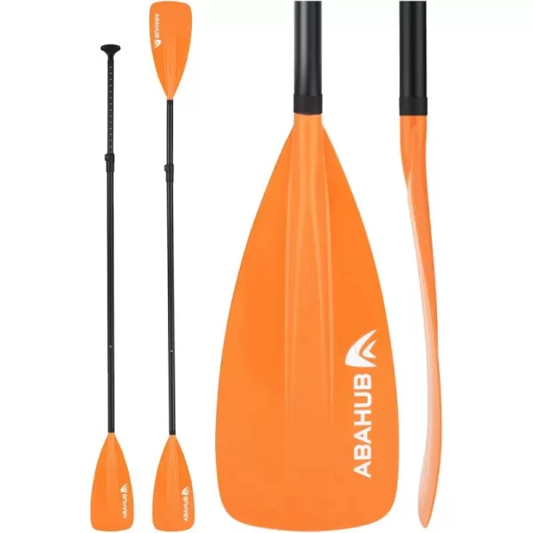 Abahub SUP Paddle  3 Piece Adjustable Paddles  Lightweight Standup Paddle Oars for Paddleboard Adjustable Aluminum Alloy Shaft 68quot  84quot BlackBlueGreenOrangeRedYellow Plastic Nylon Blade4 pcsorange