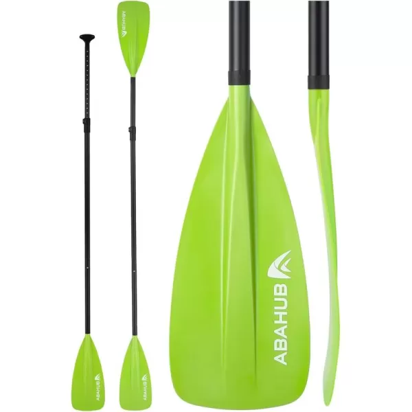 Abahub SUP Paddle  3 Piece Adjustable Paddles  Lightweight Standup Paddle Oars for Paddleboard Adjustable Aluminum Alloy Shaft 68quot  84quot BlackBlueGreenOrangeRedYellow Plastic Nylon Blade4 pcsgreen