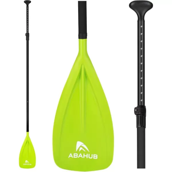 Abahub SUP Paddles  3 Piece Adjustable Stand up Paddle  Lightweight Oar for Paddleboard Aluminum Alloy PU Coated Shaft 68quot  84quot BlackBlueGreenOrangeRedYellow Plastic Nylon BladeGreen