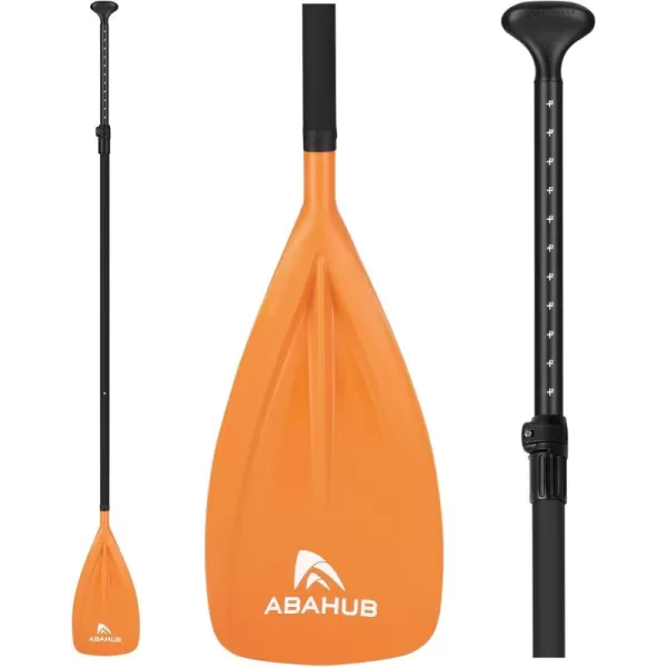 Abahub SUP Paddles  3 Piece Adjustable Stand up Paddle  Lightweight Oar for Paddleboard Aluminum Alloy PU Coated Shaft 68quot  84quot BlackBlueGreenOrangeRedYellow Plastic Nylon BladeOrange