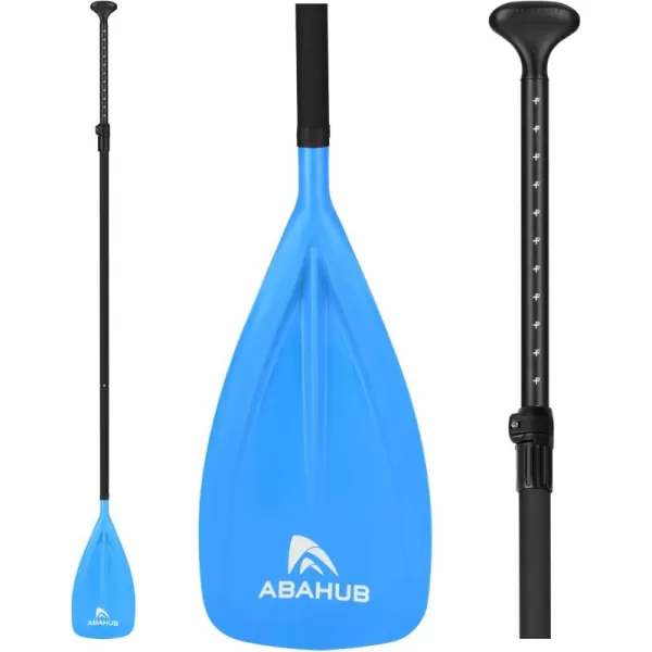Abahub SUP Paddles  3 Piece Adjustable Stand up Paddle  Lightweight Oar for Paddleboard Aluminum Alloy PU Coated Shaft 68quot  84quot BlackBlueGreenOrangeRedYellow Plastic Nylon BladeBlue