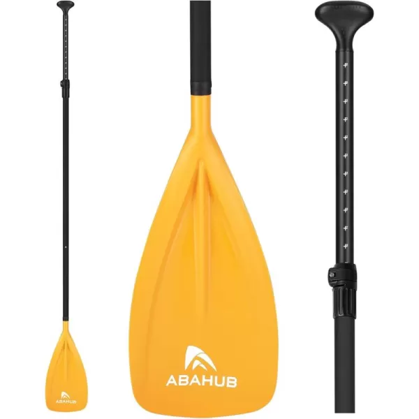 Abahub SUP Paddles  3 Piece Adjustable Stand up Paddle  Lightweight Oar for Paddleboard Aluminum Alloy PU Coated Shaft 68quot  84quot BlackBlueGreenOrangeRedYellow Plastic Nylon BladeYellow
