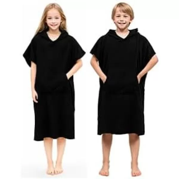 Abahub Surf Poncho Changing Robe with Hood Thick Quick Dry Microfiber Wetsuit Changing Towel for Surfing Beach Swim Outdoor Sports Men Women Absorbent Wearable Towel Cover UpSea BlueBlack