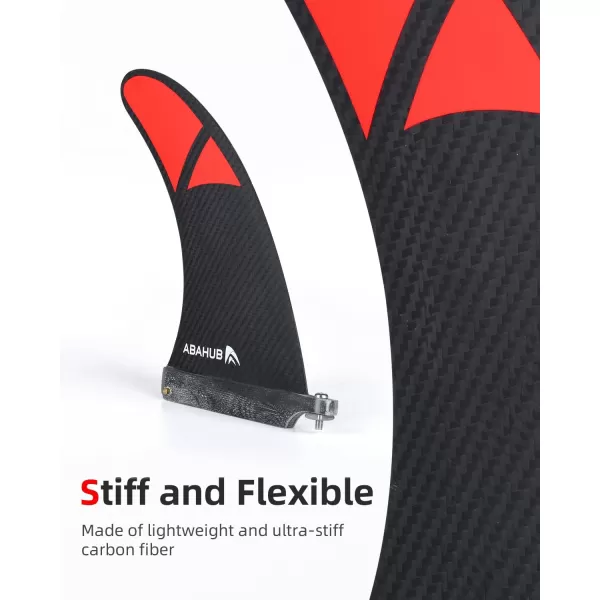 imageAbahub 8 SUP Single Center Fin with 1 No Tool Fin Screw Fiberglass Reinforeced 8 inch SUP Replacement Fins for Surfboard Standup Paddle Board Longboard BlackBlueWhiteCarbon Fiber