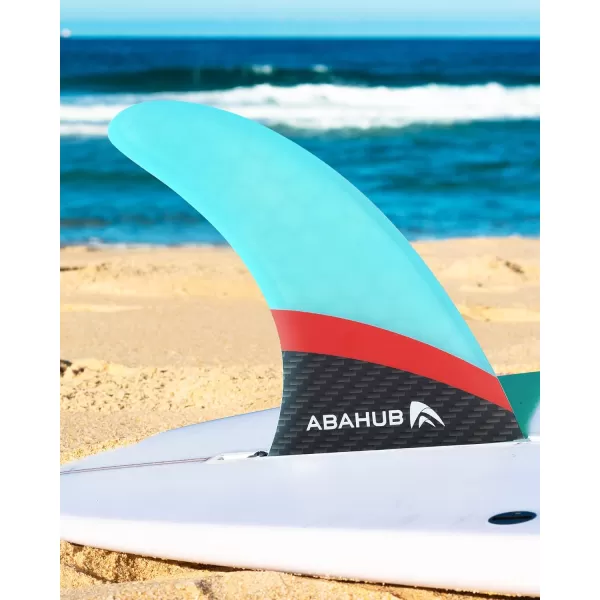 imageAbahub 8 SUP Single Center Fin with 1 No Tool Fin Screw Fiberglass Reinforeced 8 inch SUP Replacement Fins for Surfboard Standup Paddle Board Longboard BlackBlueWhiteFiberglass Blue