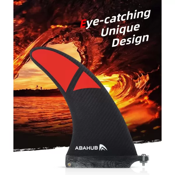 imageAbahub 8 SUP Single Center Fin with 1 No Tool Fin Screw Fiberglass Reinforeced 8 inch SUP Replacement Fins for Surfboard Standup Paddle Board Longboard BlackBlueWhiteCarbon Fiber
