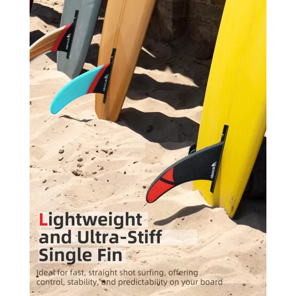 imageAbahub 8 SUP Single Center Fin with 1 No Tool Fin Screw Fiberglass Reinforeced 8 inch SUP Replacement Fins for Surfboard Standup Paddle Board Longboard BlackBlueWhiteCarbon Fiber