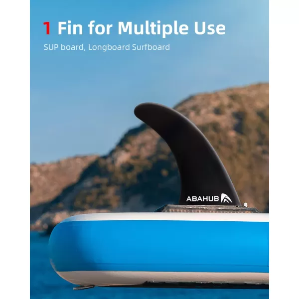 imageAbahub 8 SUP Single Center Fin with 1 No Tool Fin Screw Fiberglass Reinforeced 8 inch SUP Replacement Fins for Surfboard Standup Paddle Board Longboard BlackBlueWhiteblack