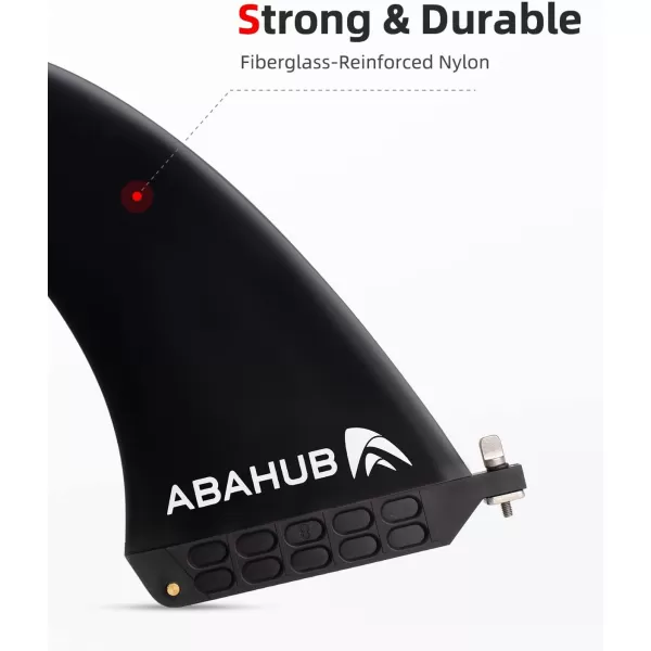 imageAbahub 8 SUP Single Center Fin with 1 No Tool Fin Screw Fiberglass Reinforeced 8 inch SUP Replacement Fins for Surfboard Standup Paddle Board Longboard BlackBlueWhiteblack
