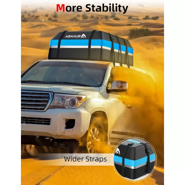imageAbahub Car Roof Bag 800D Waterproof Car Rooftop Cargo Carrier Bag 15Cubic for Cars withWithout Racks Includes AntiSlip Mat 6 Door Hooks 8 Reinforced Straps Storage Bag Blue21 cubic blue