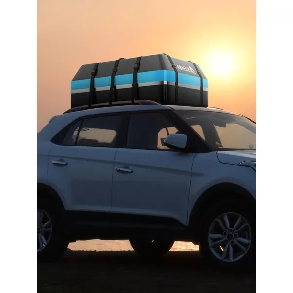 imageAbahub Car Roof Bag 800D Waterproof Car Rooftop Cargo Carrier Bag 15Cubic for Cars withWithout Racks Includes AntiSlip Mat 6 Door Hooks 8 Reinforced Straps Storage Bag Blue21 cubic blue