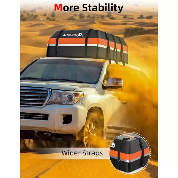 imageAbahub Car Roof Bag 800D Waterproof Car Rooftop Cargo Carrier Bag 15Cubic for Cars withWithout Racks Includes AntiSlip Mat 6 Door Hooks 8 Reinforced Straps Storage Bag Blue15 cubic orange