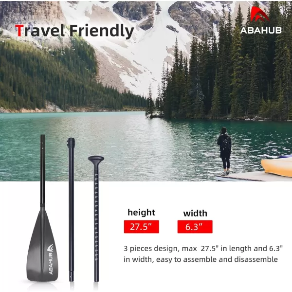 imageAbahub Kids SUP Paddle  3 Piece Adjustable Stand Up Paddle Board Paddles 55quot  70quotDurable Lightweight ampamp Floating Paddleboard OarTealGrayGray