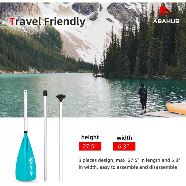 imageAbahub Kids SUP Paddle  3 Piece Adjustable Stand Up Paddle Board Paddles 55quot  70quotDurable Lightweight ampamp Floating Paddleboard OarTealGrayTeal