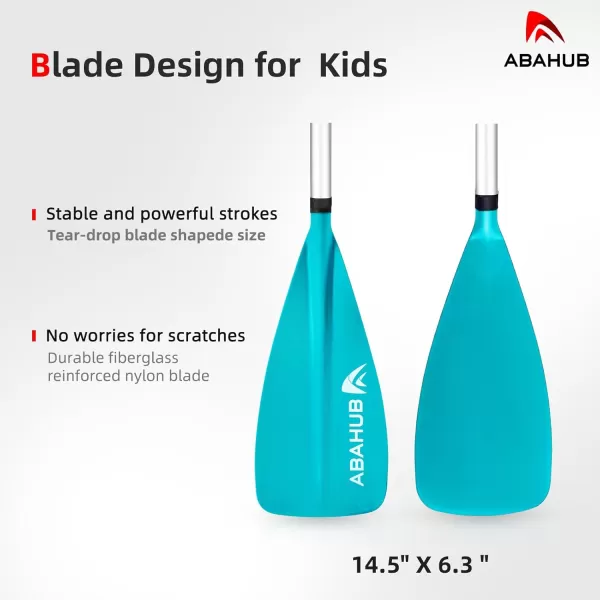 imageAbahub Kids SUP Paddle  3 Piece Adjustable Stand Up Paddle Board Paddles 55quot  70quotDurable Lightweight ampamp Floating Paddleboard OarTealGrayTeal