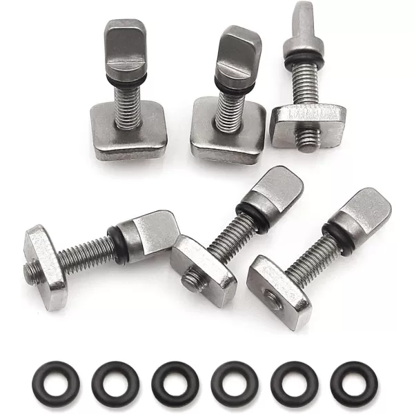 imageAbahub SUP Paddle Board Fin Screws 3 or 6 Pack  316 Stainless Steel Replacement Fins Box Screw and Plate with Extra O Rings for SUP Inflatable Stand Up Paddleboard Surfboard Longboard6 Pack