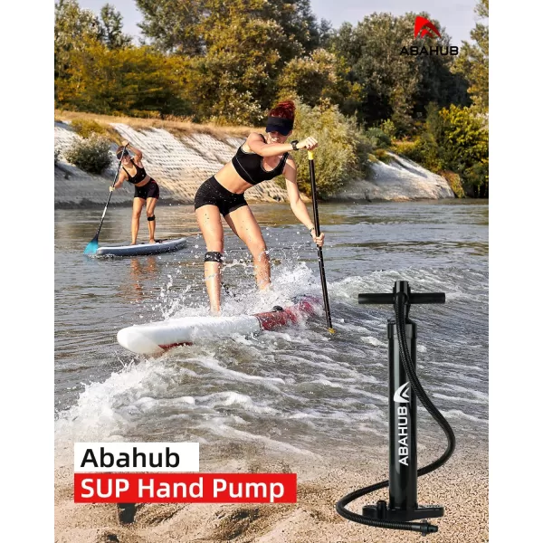 imageAbahub SURF Hand Pump for Inflating Stand Up PaddleboardsInflatable Paddle Boards or Kayaks  Dual Action High Pressure Pump with Gauge