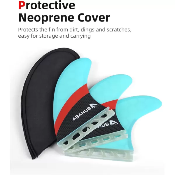imageAbahub Surfboard Thruster Fins Set Compatible with Future Style Fin Box Fiberglass Reinforced High Performance 3 Fins for Surf Boards Surfing Longboard Shortboard BlackBlueWhiteFiberglass Blue