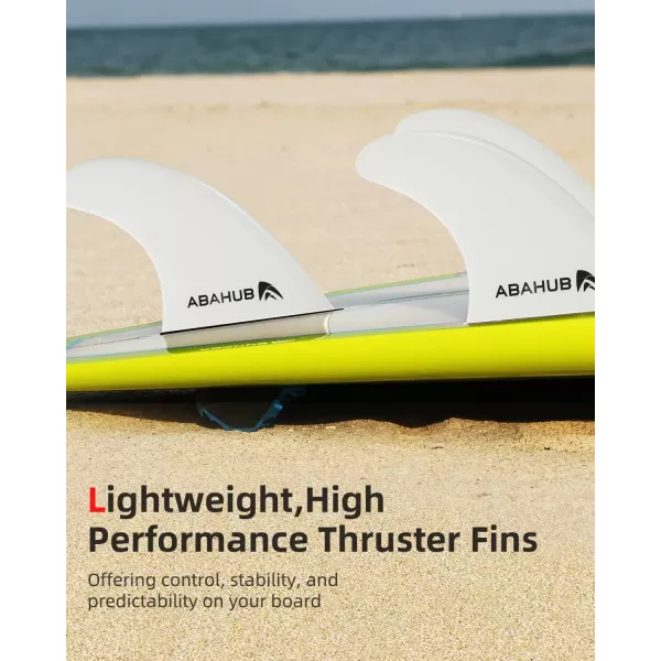 imageAbahub Surfboard Thruster Fins Set Compatible with Future Style Fin Box Fiberglass Reinforced High Performance 3 Fins for Surf Boards Surfing Longboard Shortboard BlackBlueWhitewhite